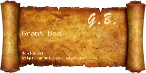 Grant Bea névjegykártya
